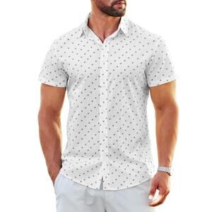 Large Button Down, Short Sleeve, Slim Fit Casual or Work Shirt